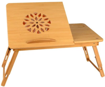 Mesa de computador de bambu com ventilador Bt