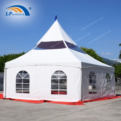 Tenda alpina com estrutura hexagonal estilo Quênia para eventos de festa