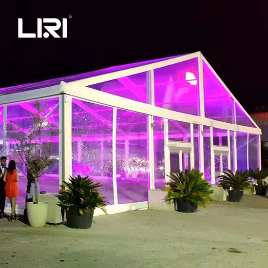 Barraca transparente do evento da festa de casamento do famoso do quadro de alumínio 20X30 com paredes laterais de vidro