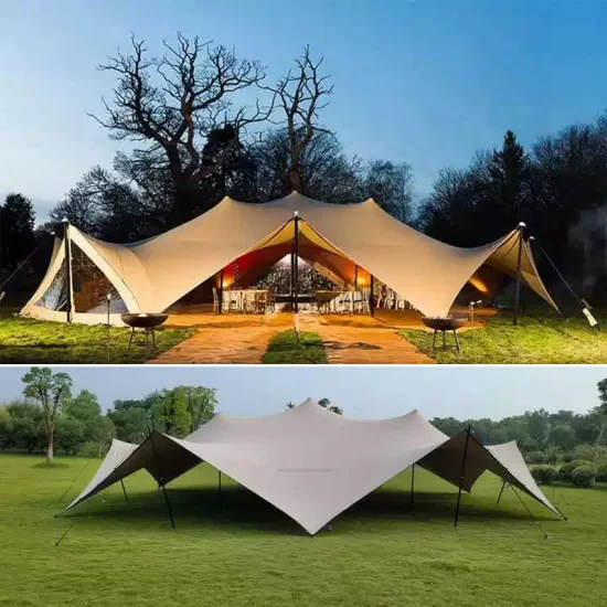 Tenda hexagonal de luxo para eventos ao ar livre, tamanho personalizado, tendas de casamento para festa de 200 pessoas