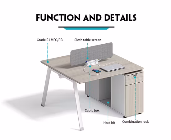 Painéis de computador de escritório simples de melamina chinesa Móveis de madeira clássicos Mesas dobráveis ​​Mesa de pé